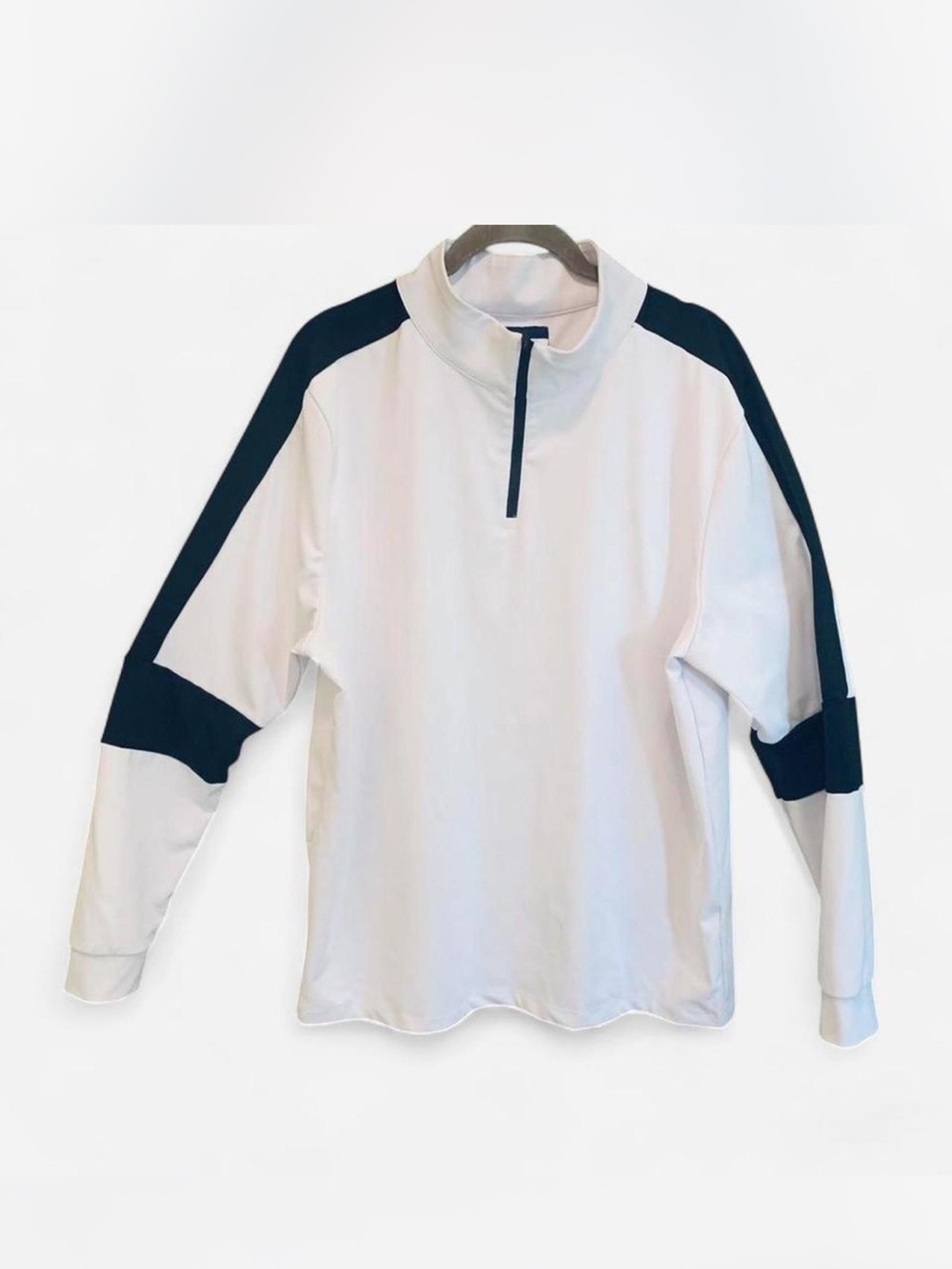 Men's White and dark blue  Quarter-Zip Pullover size XL